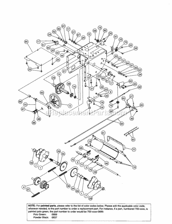 Page B Diagram and Parts List for 247888550  Craftsman Snow Blower