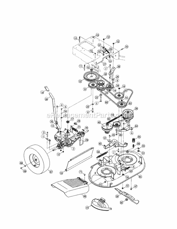 Page B Diagram and Parts List for 247889330  Craftsman Lawn Mower