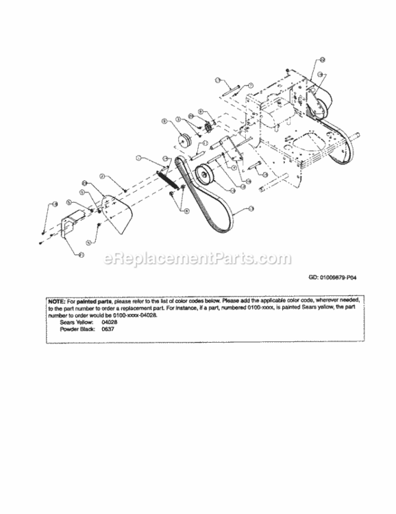 Page J Diagram and Parts List for 247889360  Craftsman Lawn Mower
