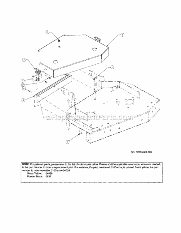 Page B Diagram and Parts List for 247889360  Craftsman Lawn Mower