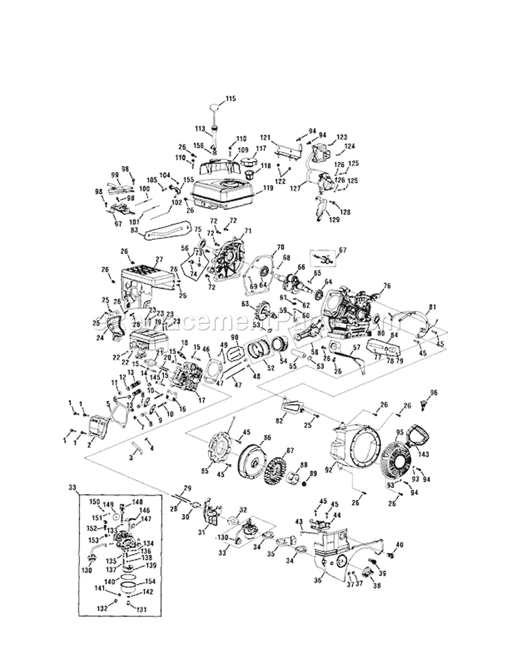Engine Zs365-Sub Diagram and Parts List for 24788957  Craftsman Snow Blower
