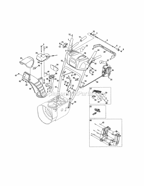 Page C Diagram and Parts List for 247889720  Craftsman Snow Blower