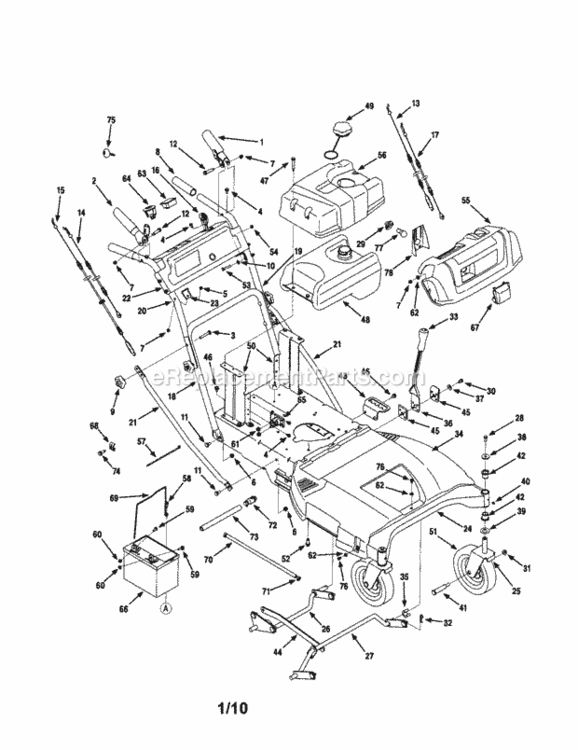 Page A Diagram and Parts List for 247889980  Craftsman Lawn Mower