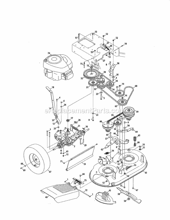 Page B Diagram and Parts List for 247889981  Craftsman Lawn Mower