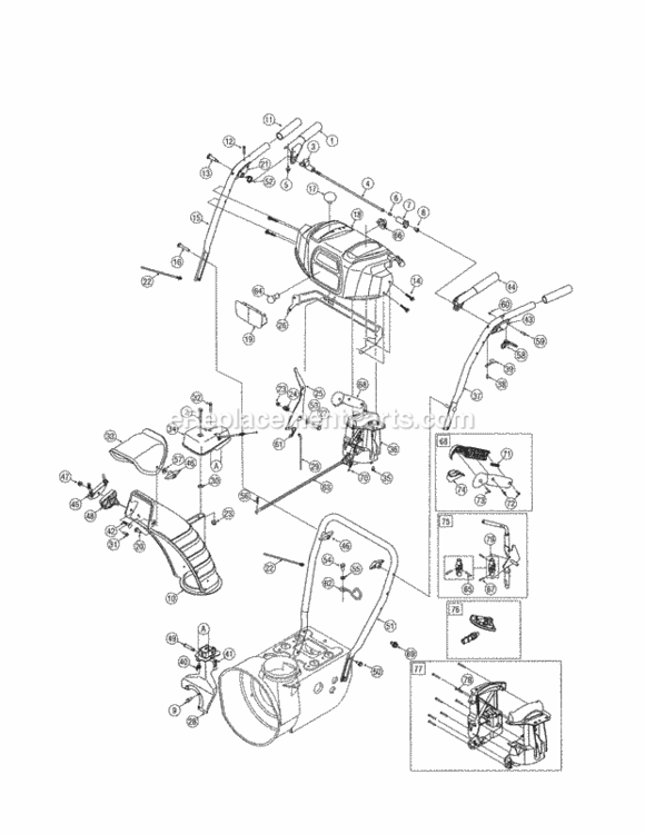Page B Diagram and Parts List for 247985390  Craftsman Snow Blower