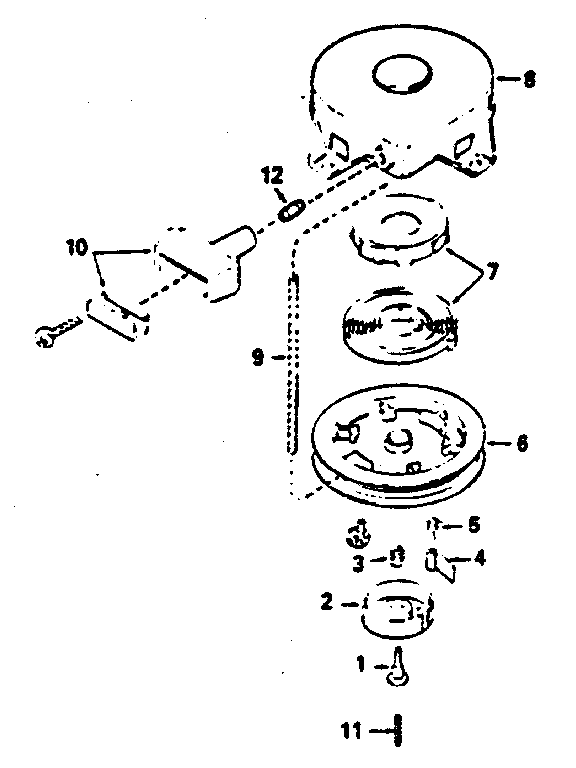Rewind Starter Diagram and Parts List for 143364222  Craftsman Engine