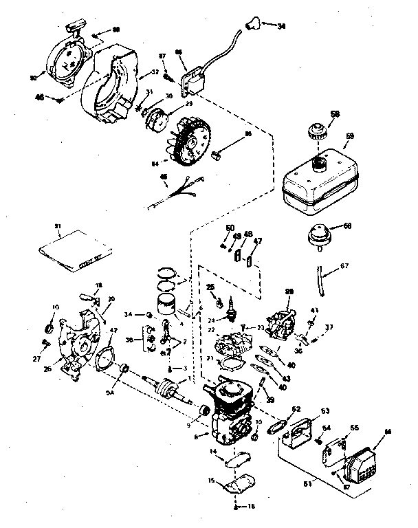Engine Diagram and Parts List for 200673111  Craftsman Engine