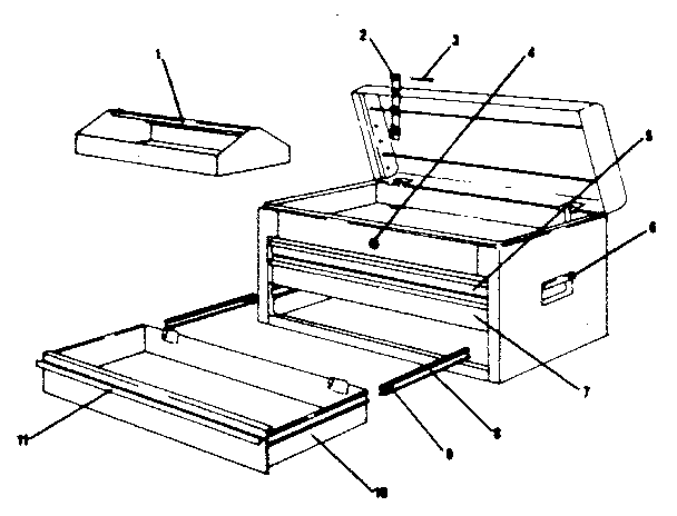 Unit Parts Diagram and Parts List for 706652530  Craftsman Tool Stand & Cart