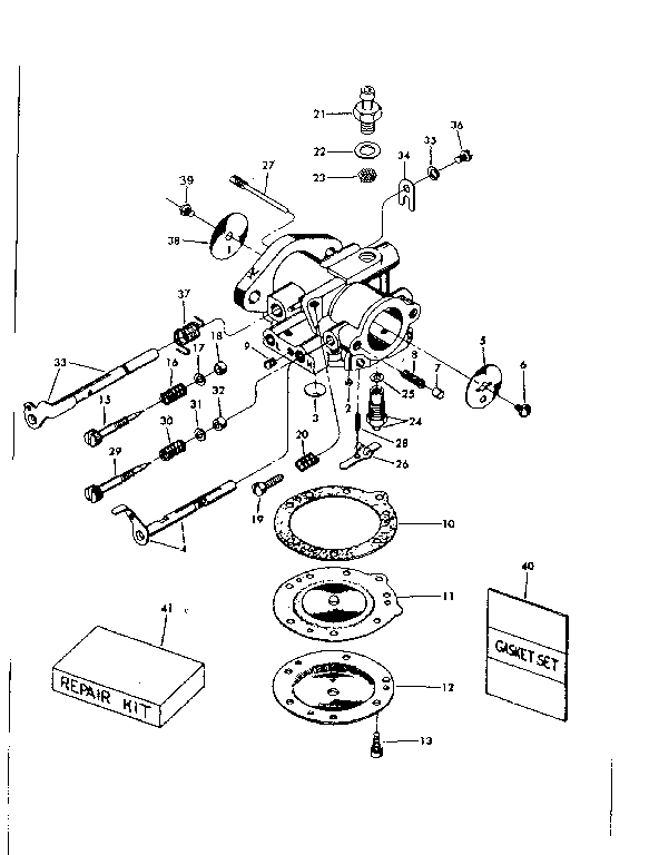 Tillotson Carburetor No. 630710 Diagram and Parts List for 91760026  Craftsman Chainsaw