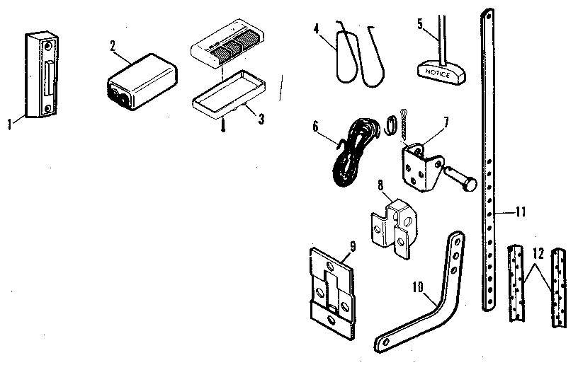 Installation Diagram and Parts List for 13953607  Craftsman Garage Door Opener