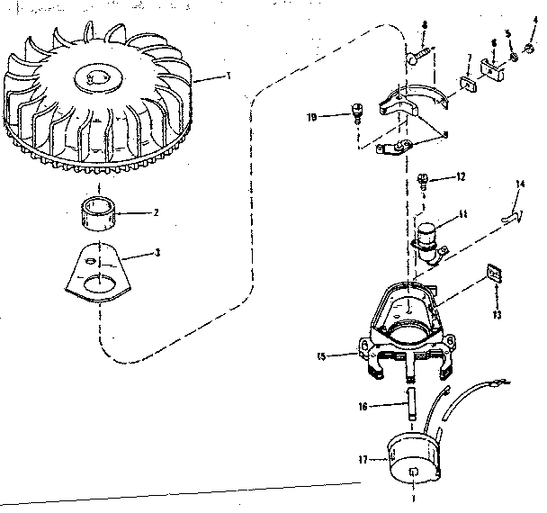 Magneto (wico Fw-2640) Diagram and Parts List for 143104010  Craftsman Engine