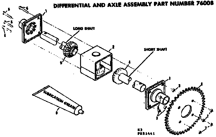 Differential & Axle Diagram and Parts List for 131881441  Craftsman Lawn Mower