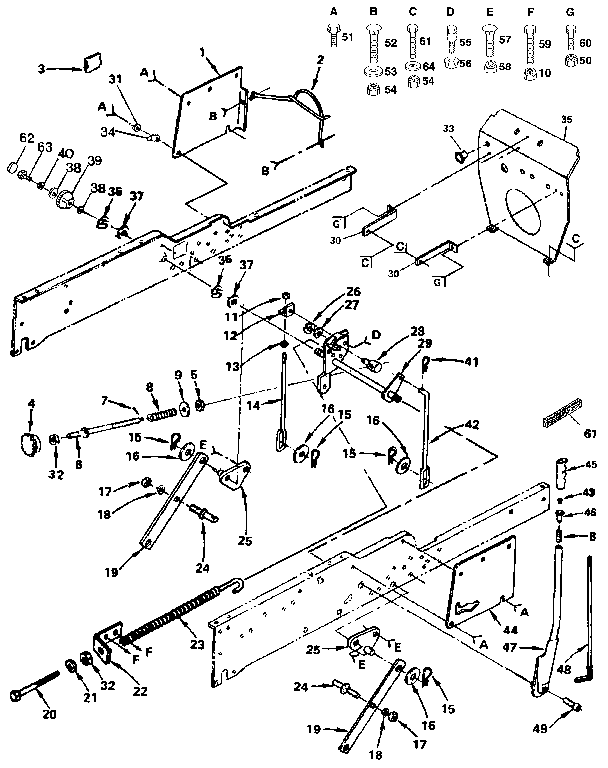 Lift Assembly Diagram and Parts List for 917255961  Craftsman Lawn Tractor