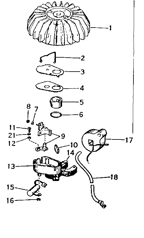 Magneto 610560 Diagram and Parts List for 91760011  Craftsman Chainsaw