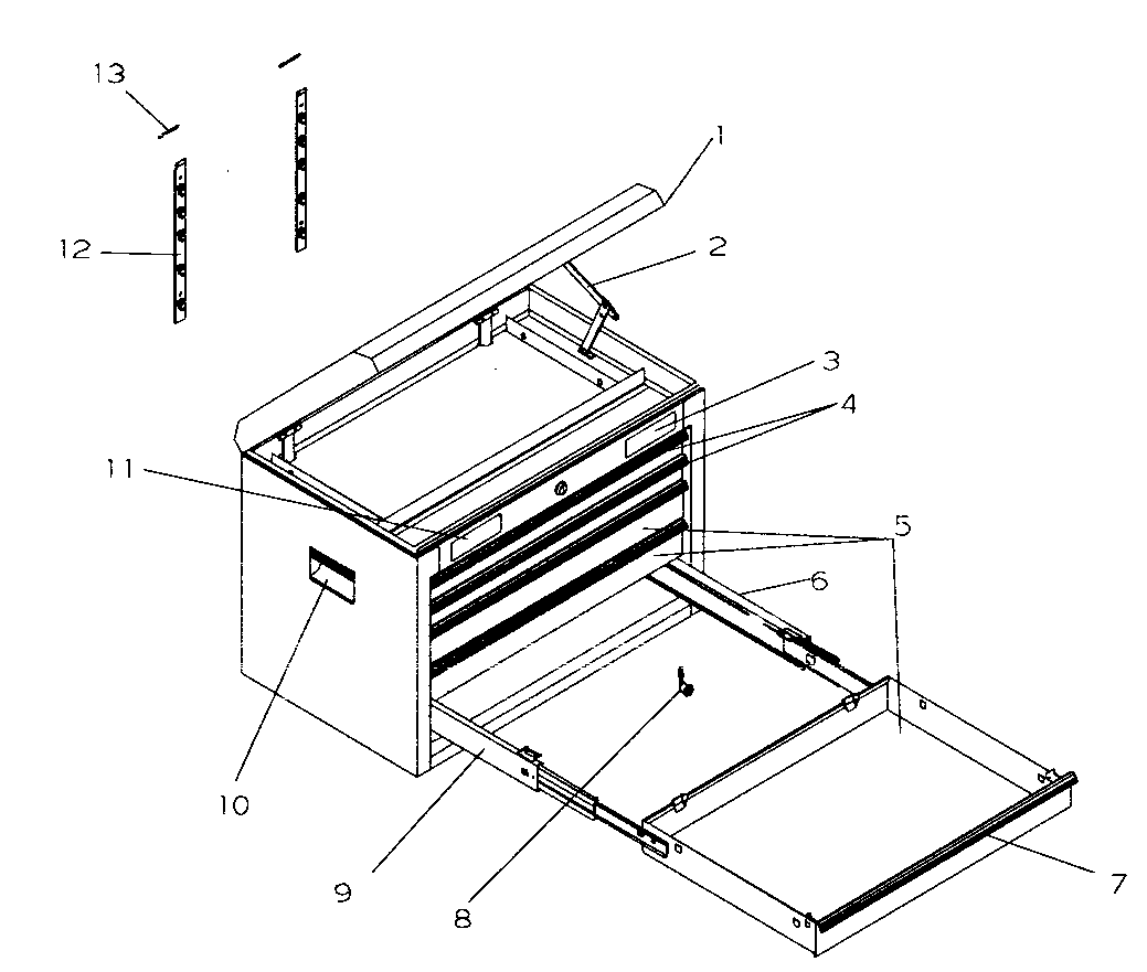 Tool Chest Diagram and Parts List for 706954941  Craftsman Tool Stand & Cart