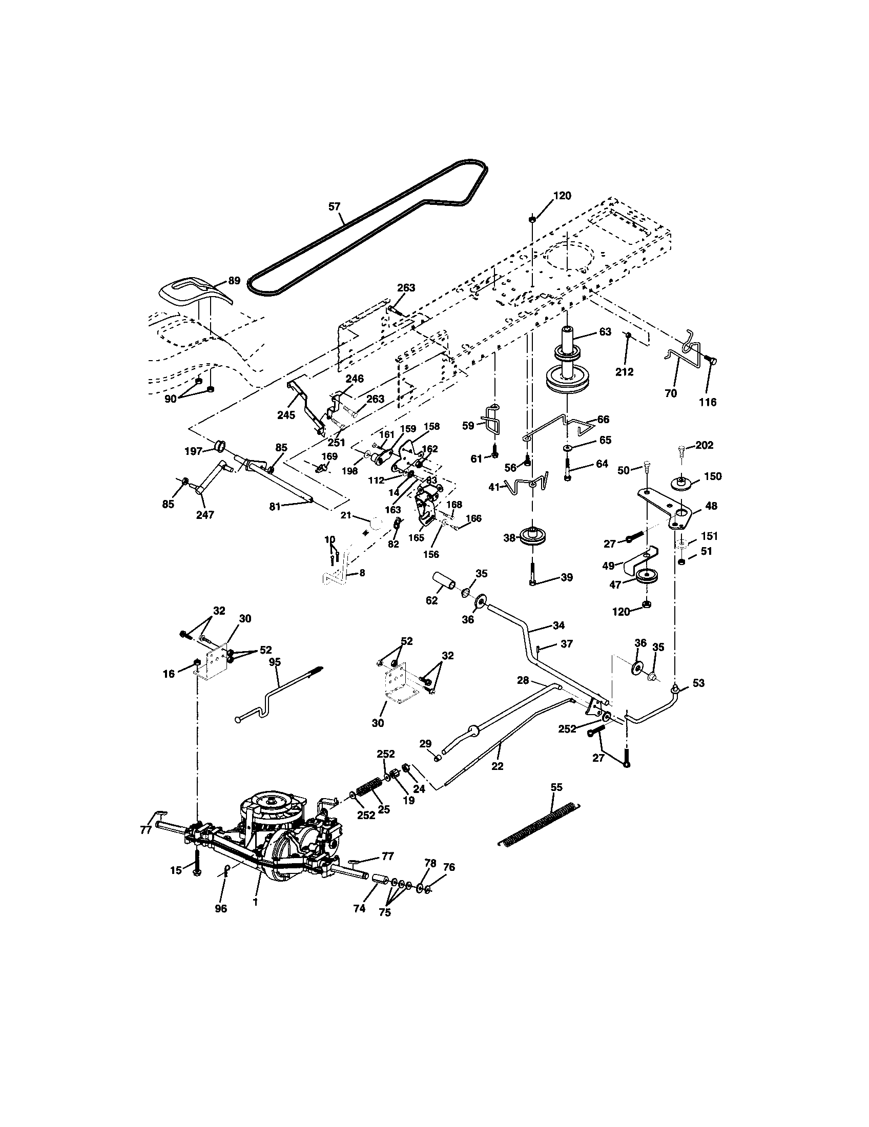 Ground Drive Diagram and Parts List for 917273521  Craftsman Lawn Tractor