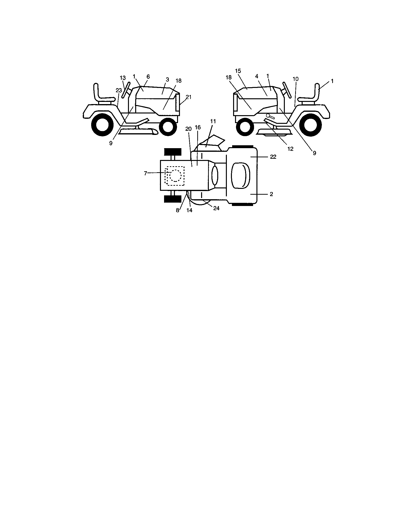 Decals Diagram and Parts List for 917272265  Craftsman Lawn Tractor