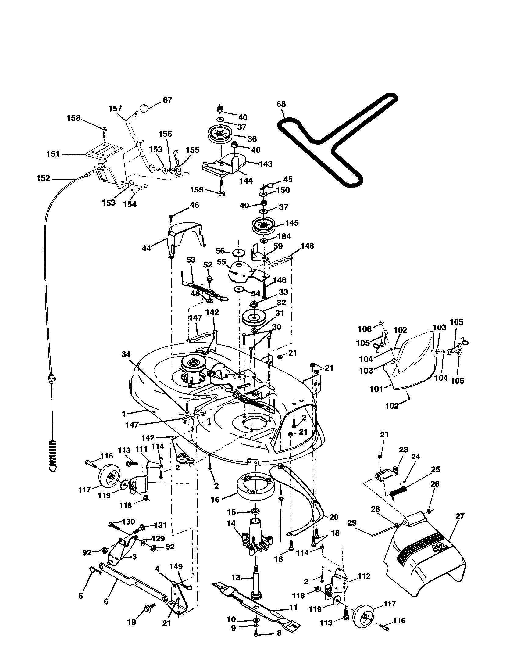 Mower Diagram and Parts List for 917277230  Craftsman Lawn Tractor