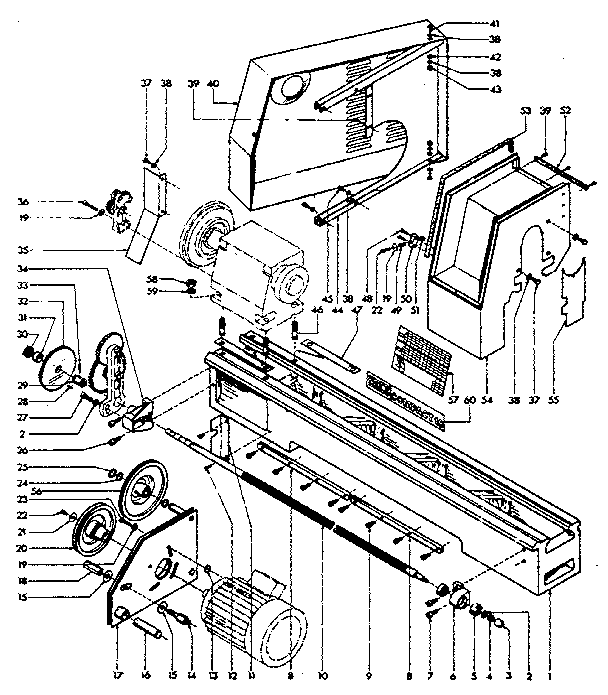 Unit Parts Diagram and Parts List for 2894  Craftsman Lathe