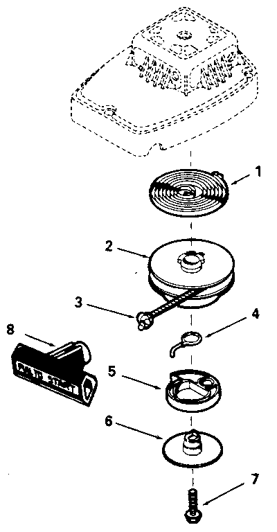 Rewind Starter Diagram and Parts List for 143681001  Craftsman Engine