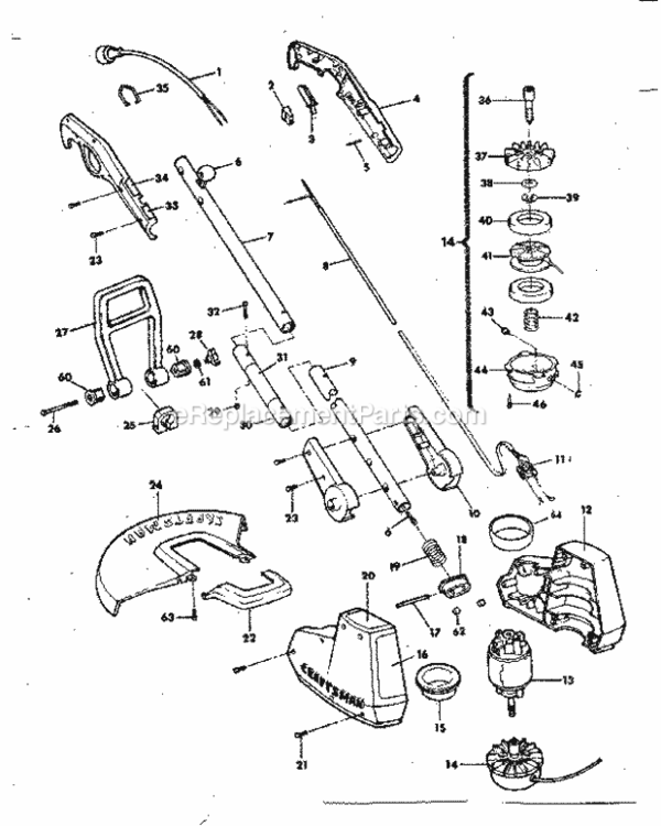 Page A Diagram and Parts List for 257796050  Craftsman Trimmer
