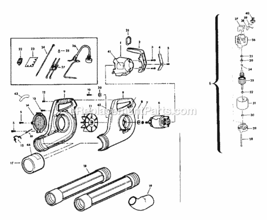 Page A Diagram and Parts List for 257796320  Craftsman Leaf Blower / Vacuum