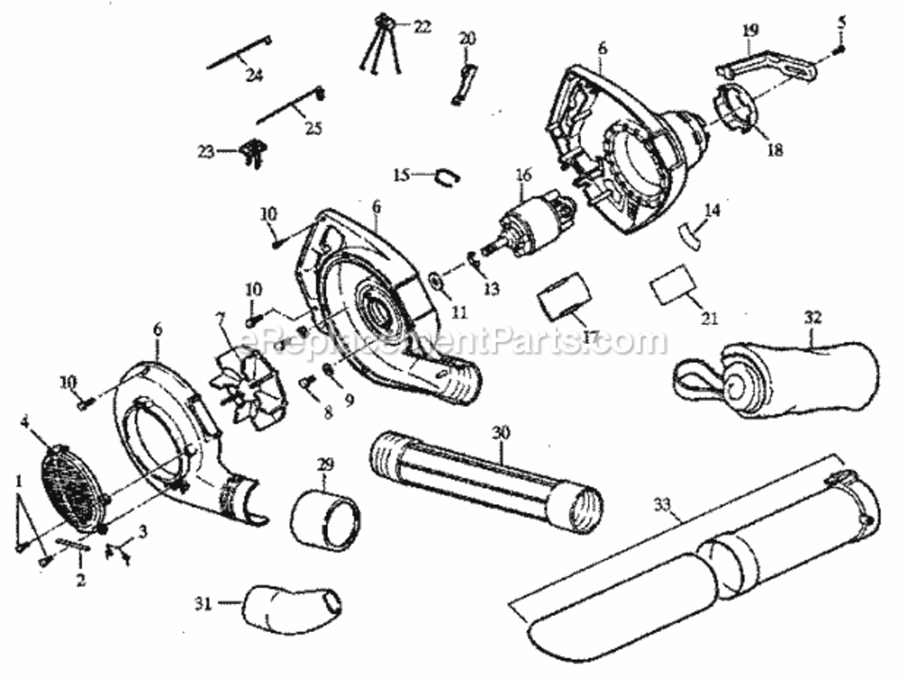 Page A Diagram and Parts List for 257796381  Craftsman Leaf Blower / Vacuum