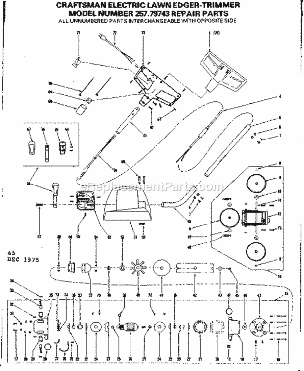 Page A Diagram and Parts List for 25779743  Craftsman Edger