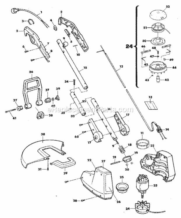 Page A Diagram and Parts List for 257798030  Craftsman Trimmer