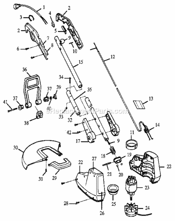 Page A Diagram and Parts List for 257798031  Craftsman Trimmer