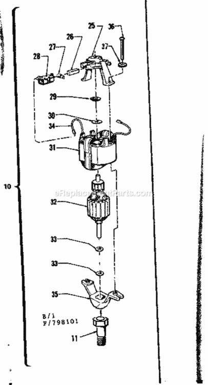Page B Diagram and Parts List for 257798101  Craftsman Trimmer