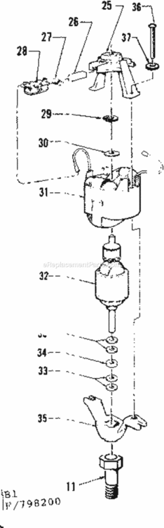 Page B Diagram and Parts List for 257798200  Craftsman Trimmer
