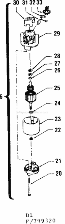 Page B Diagram and Parts List for 257799320  Craftsman Leaf Blower / Vacuum