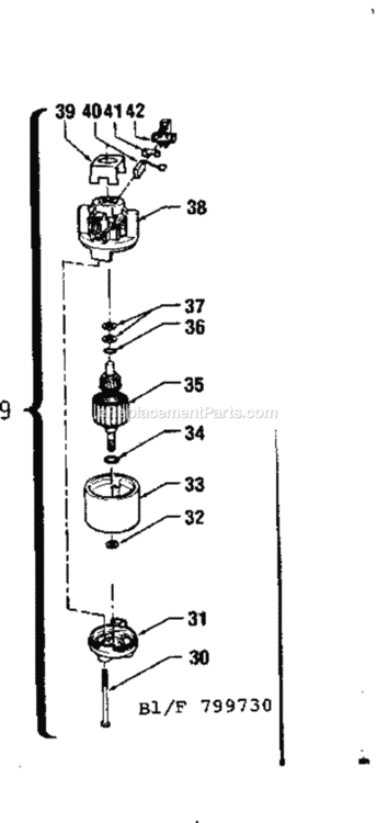 Page B Diagram and Parts List for 257799730  Craftsman Trimmer