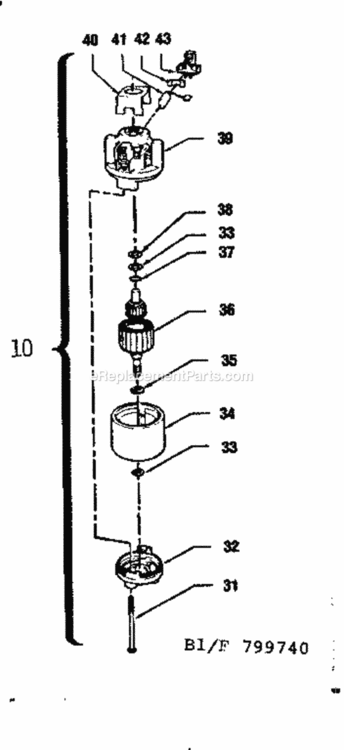 Page B Diagram and Parts List for 257799740  Craftsman Trimmer