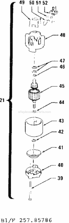 Page B Diagram and Parts List for 25785786  Craftsman Edger