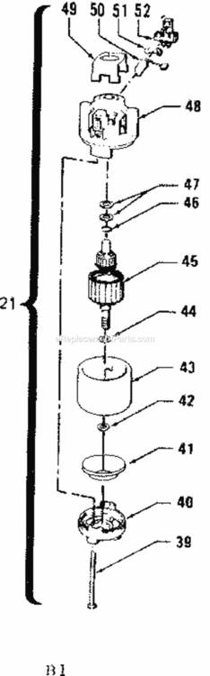 Page B Diagram and Parts List for 257857930  Craftsman Edger