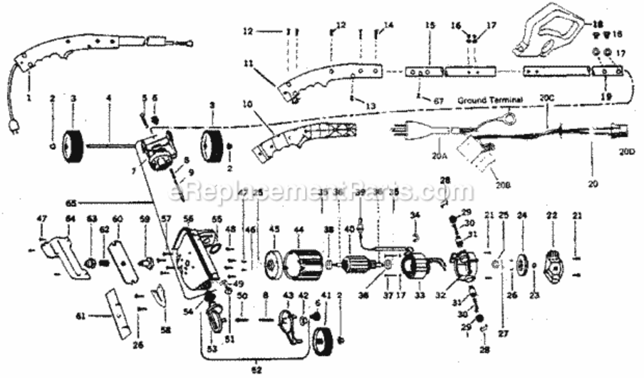 Page A Diagram and Parts List for 257857943  Craftsman Edger