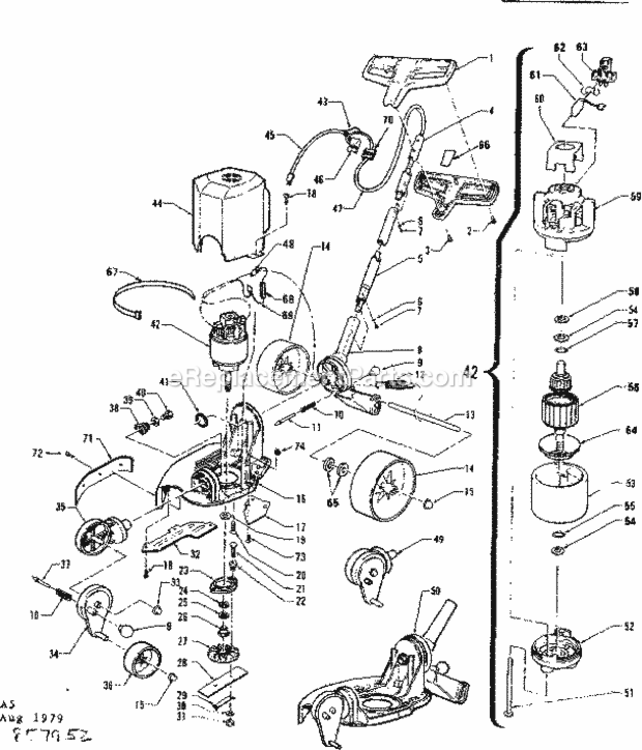 Page A Diagram and Parts List for 257857952  Craftsman Edger