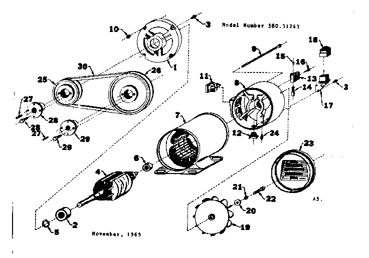 Stator Assembly Diagram and Parts List for 58031243  Craftsman Engine