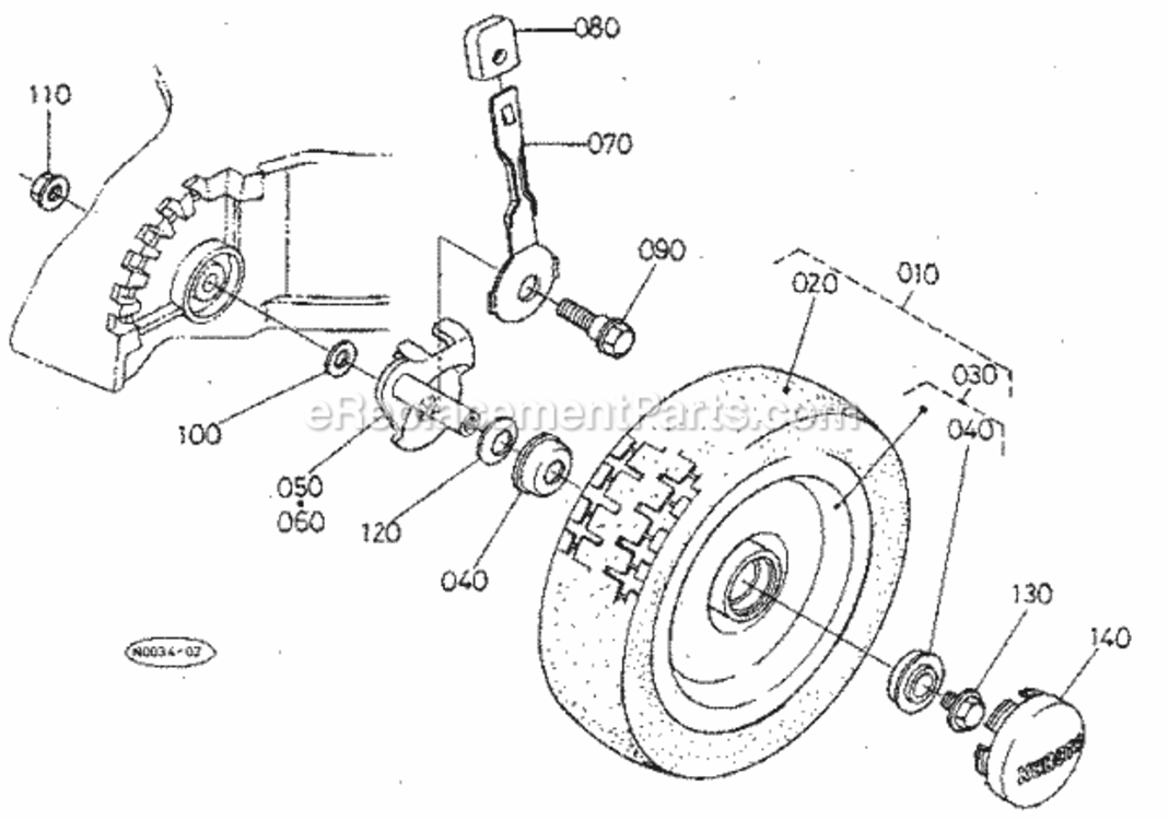 Page P Diagram and Parts List for 25962  Craftsman Lawn Mower