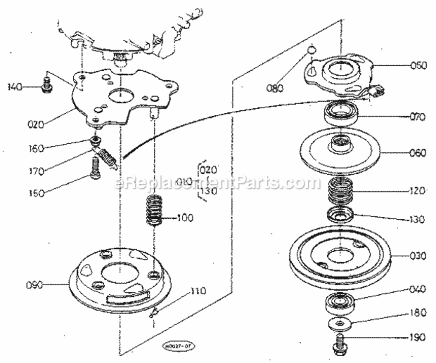 Page S Diagram and Parts List for 25962  Craftsman Lawn Mower