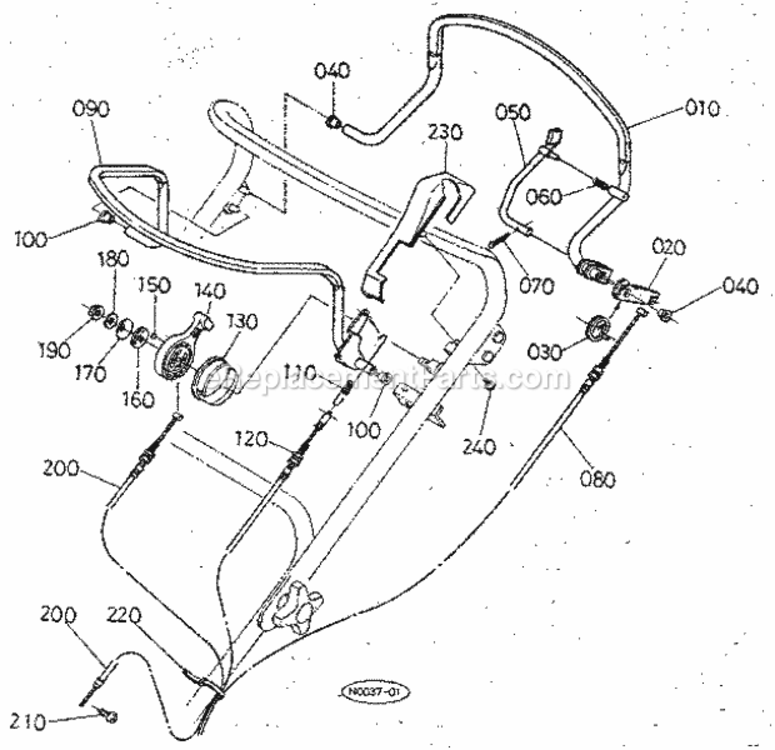 Page V Diagram and Parts List for 25962  Craftsman Lawn Mower