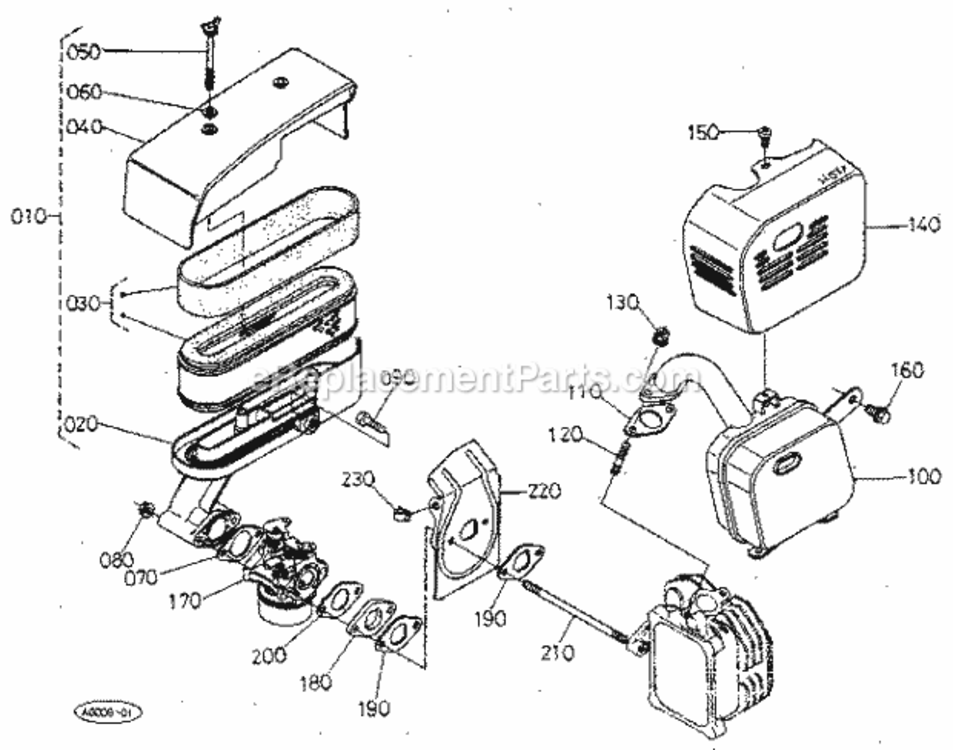 Page C Diagram and Parts List for 25962  Craftsman Lawn Mower