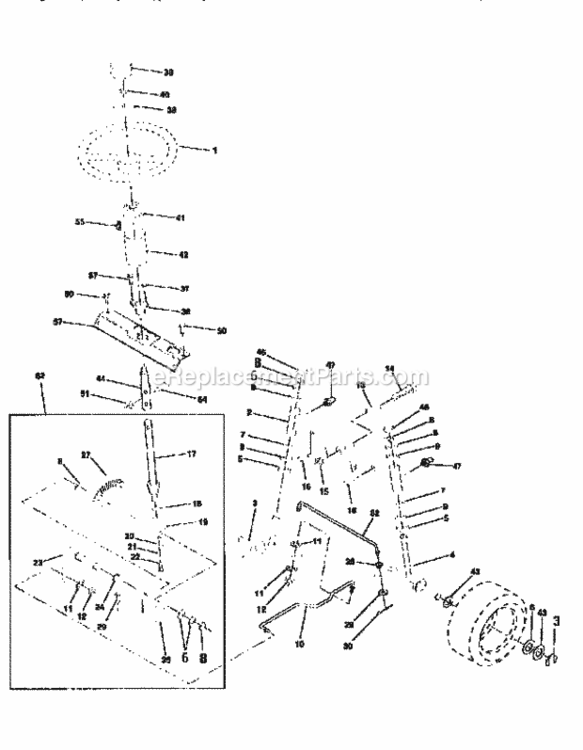 Page D Diagram and Parts List for 25996  Craftsman Lawn Tractor