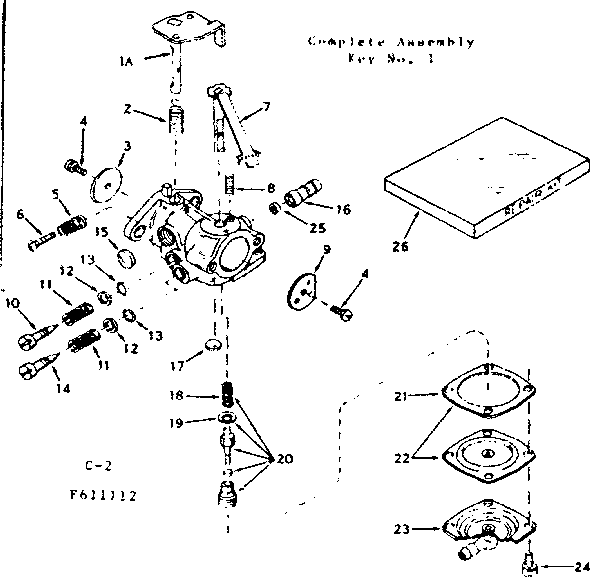 Carburetor Diagram and Parts List for 143611112  Craftsman Engine