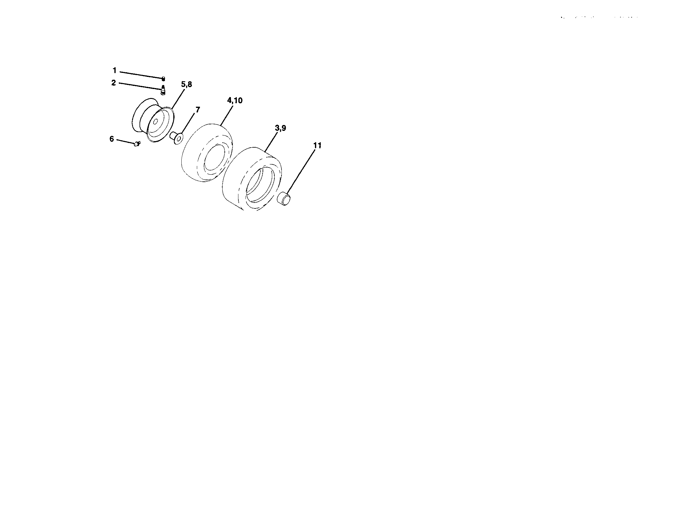 Wheels And Tires Diagram and Parts List for 917272247  Craftsman Lawn Tractor