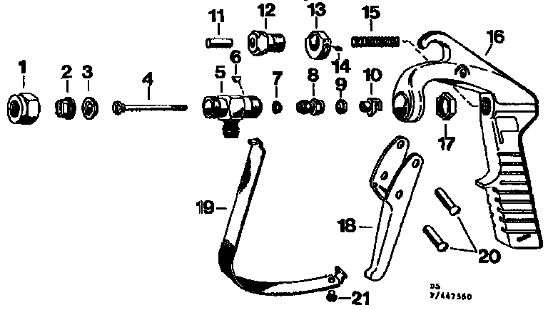 Trigger Main Stem Assembly Diagram and Parts List for 471447360  Craftsman Pressure Washer