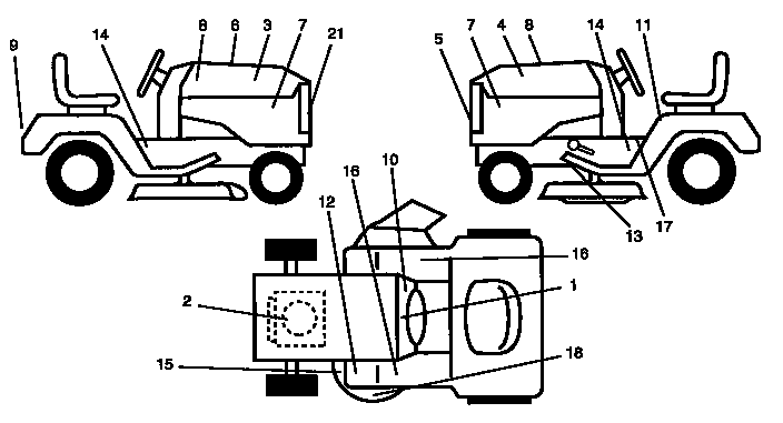 Decals Diagram and Parts List for 917257573  Craftsman Lawn Tractor