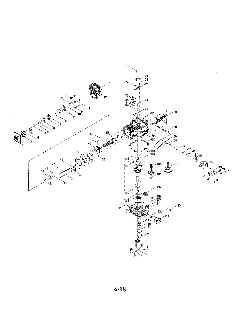 880-010496 crankcase Diagram and Parts List for 247299000  Craftsman Lawn Tractor